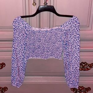 Shein puffy long sleeve fitted top